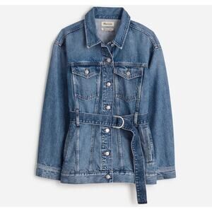 Madewell Belted Denim Jacket XL | Utility Jean Jacket Tie Waist